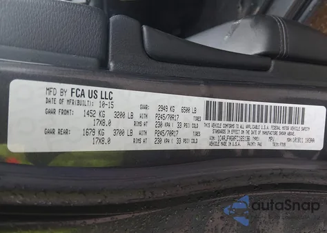 2015 Jeep Grand Cherokee Laredo z USA, uszkodzony, nr VIN 1C4RJFAG0FC165136